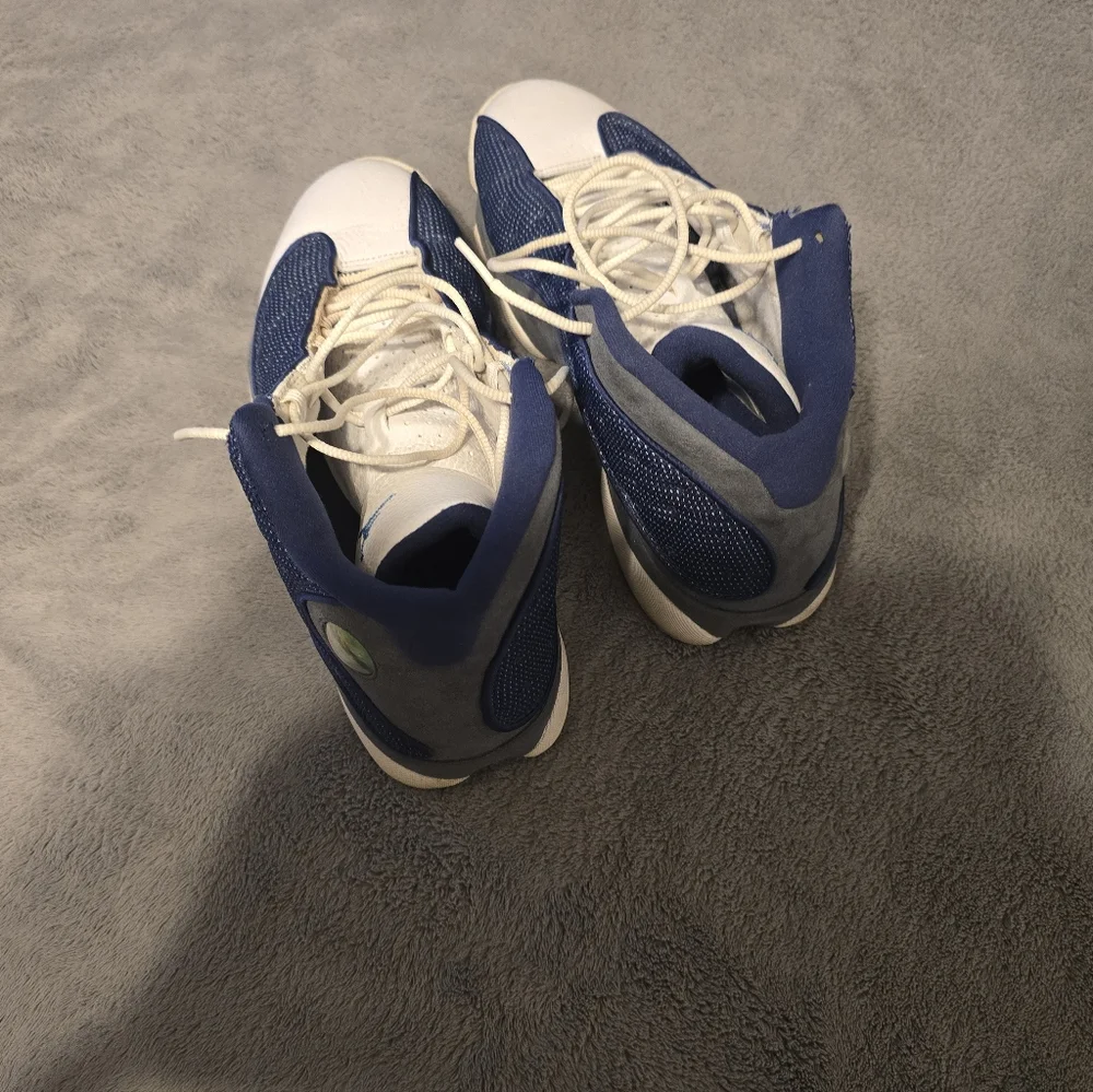 Men's Blue and White Sneakers Jordan 13's - Picture 2 of 4